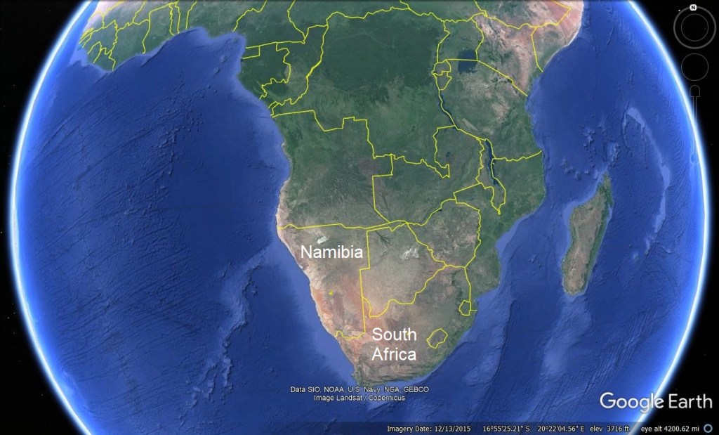 Map of Southern Africa.